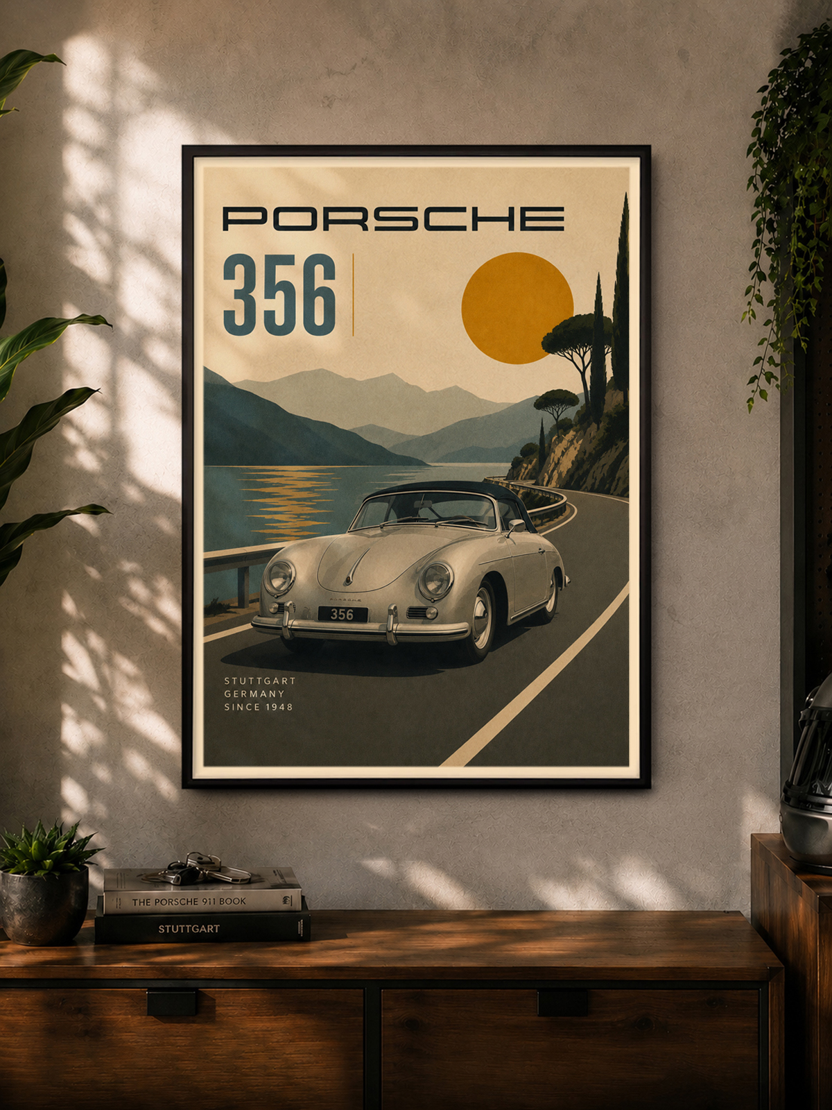 Porsche 356 Print | Vintage Sports Car Wall Art | Automotive Icons